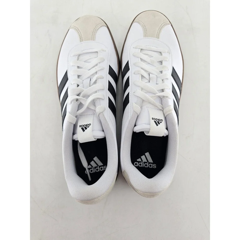 Adidas VL Court 3.0 Sneakers Mens 10 White Black Gum Sole Low Top -Good